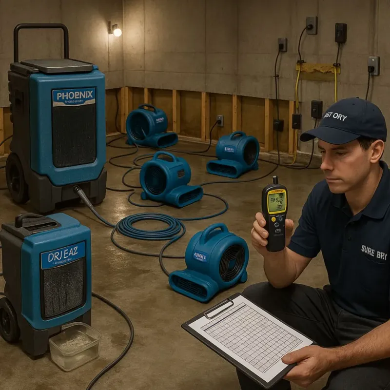 Structural Drying and Dehumidification process in Kane County, IL